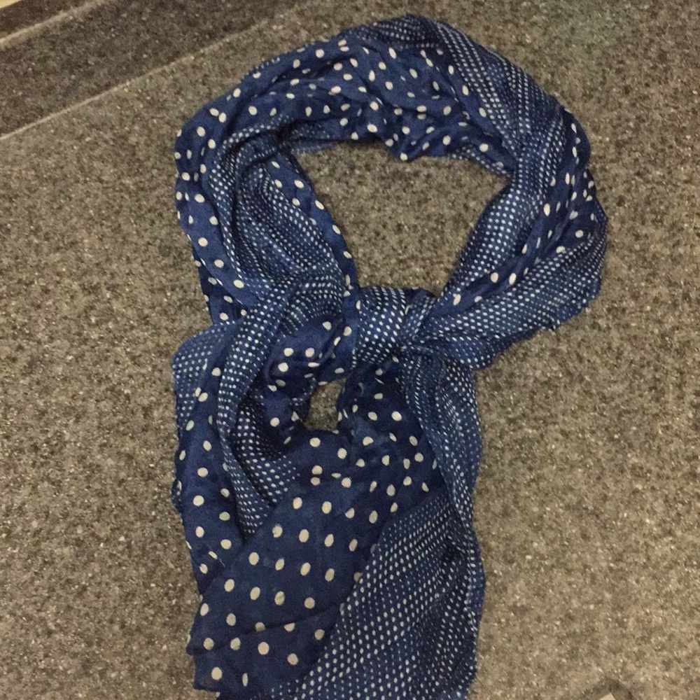 Italian Blue Polka Dot Scarf